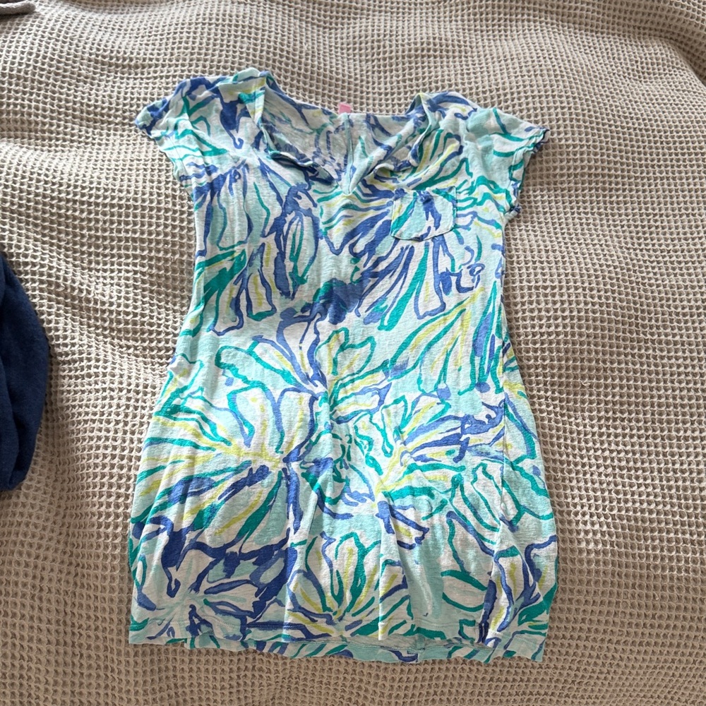 Lilly Pulitzer duval pool linen dress XS